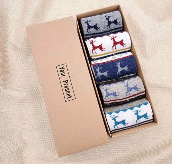 Chaussettes chaudes en laine motif