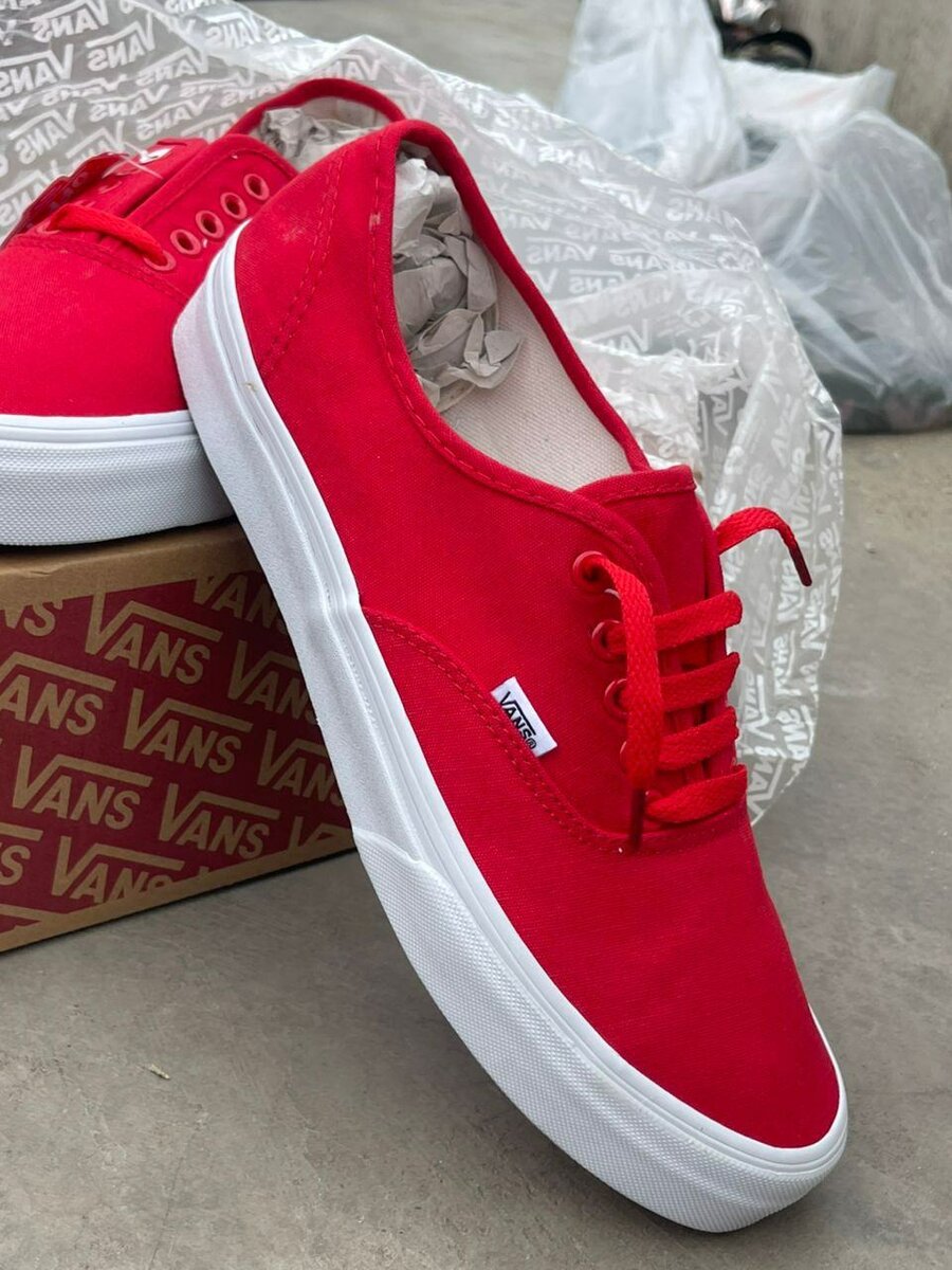 Baskets rouges Vans unisexes