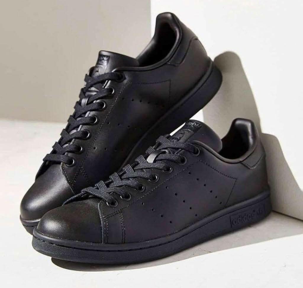 Baskets en cuir noir unisexe