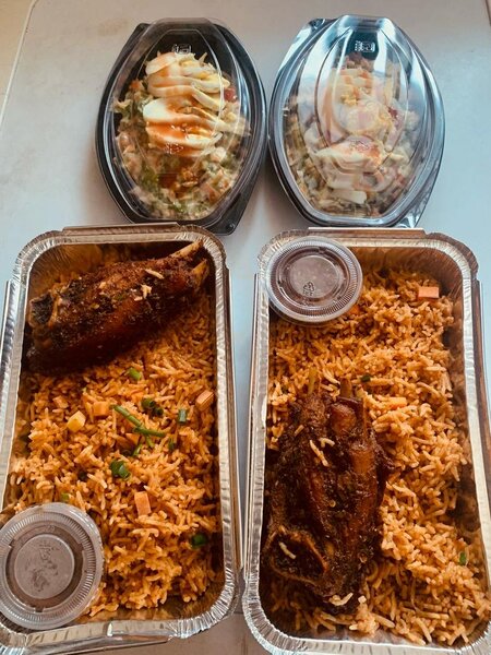 Jollof  & Turkey with Salad