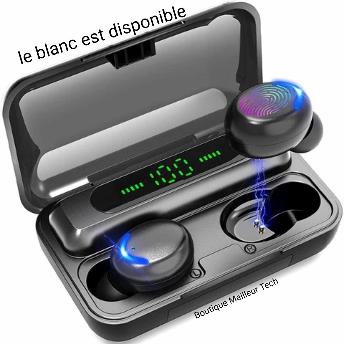 Écouteurs Bluetooth F9-5 -  Tactile - Affiche batterie