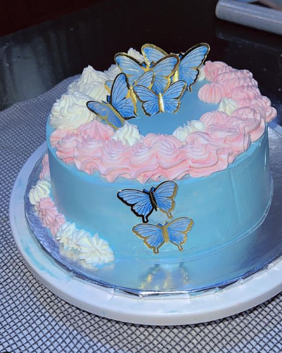 2 layered Pastel Vanilla Cake