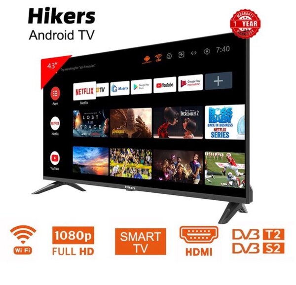 43" - Frameless Android Smart FHD LED TV - HDMI - Black Pm *