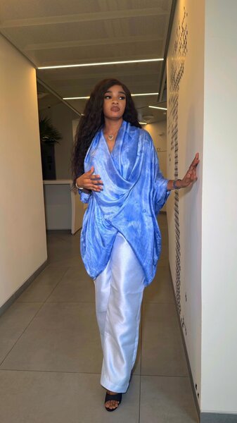 Ensemble élégant femme bleu