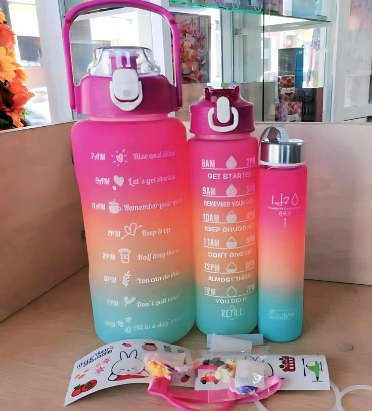 Gourde Motivationnelle 3en1