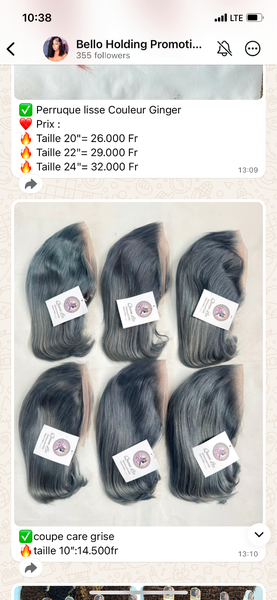 Perruque lisse grise élégante