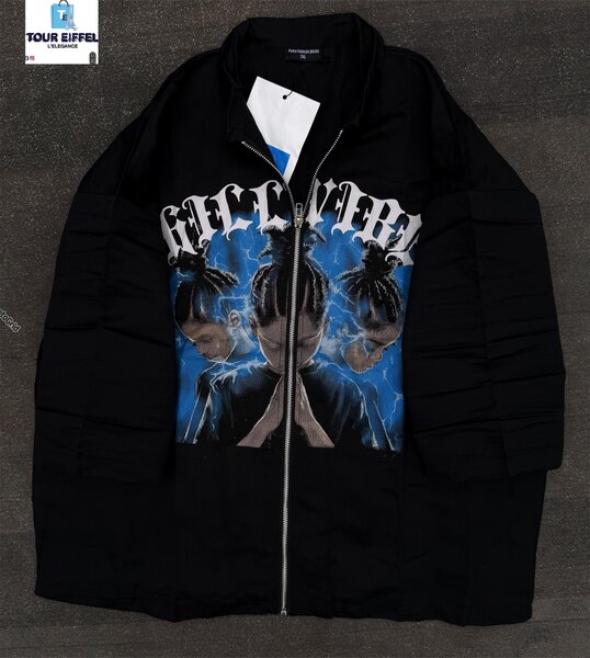 Veste noire graphique moderne