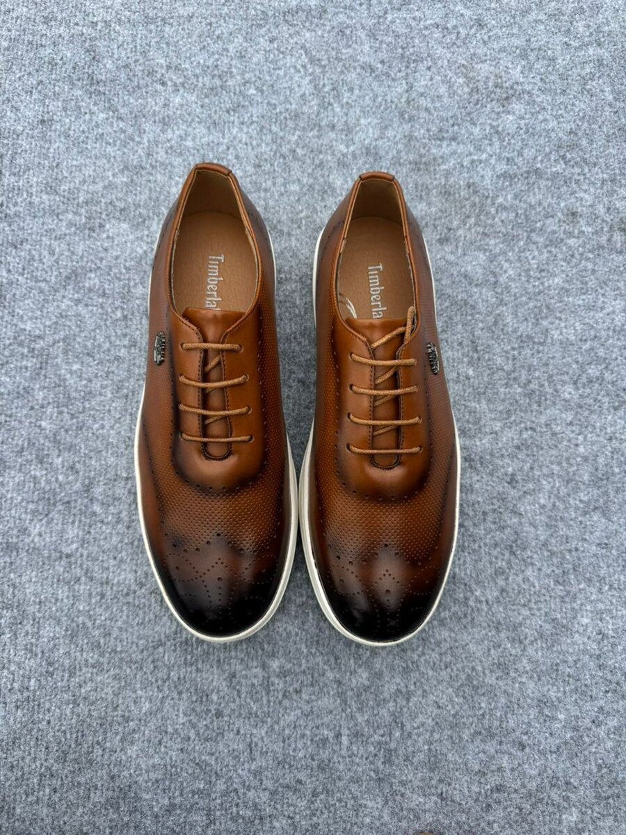 Chaussures Derby en cuir marron
