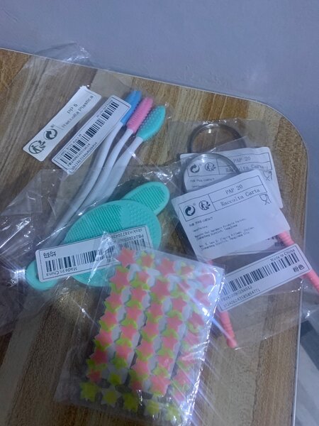 lip brush, pimple patches, tongue scrappers and nose brush