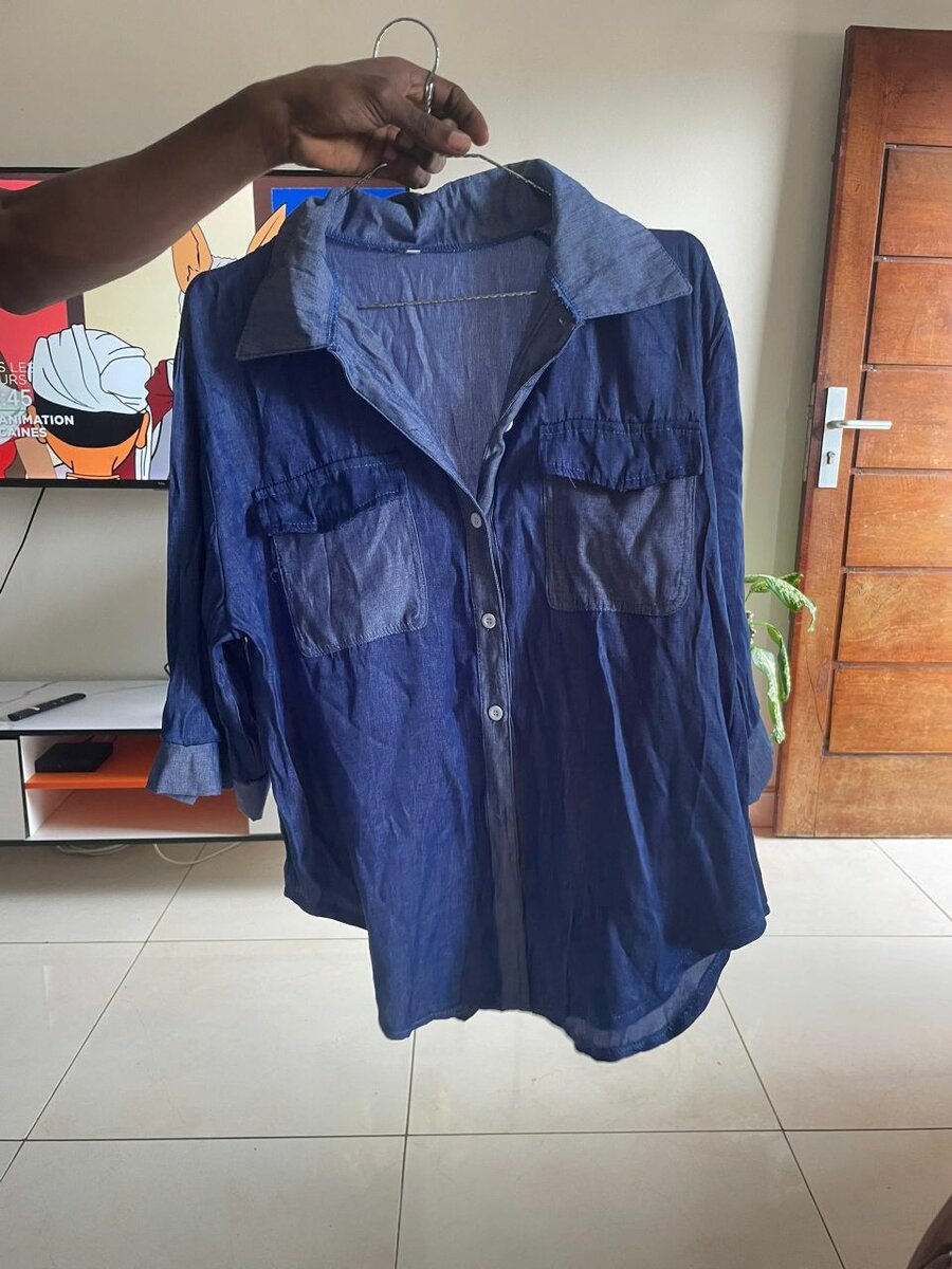 Chemisier et short en jean