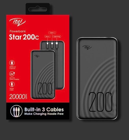 Itel 20000mAh PowerBank With Cables