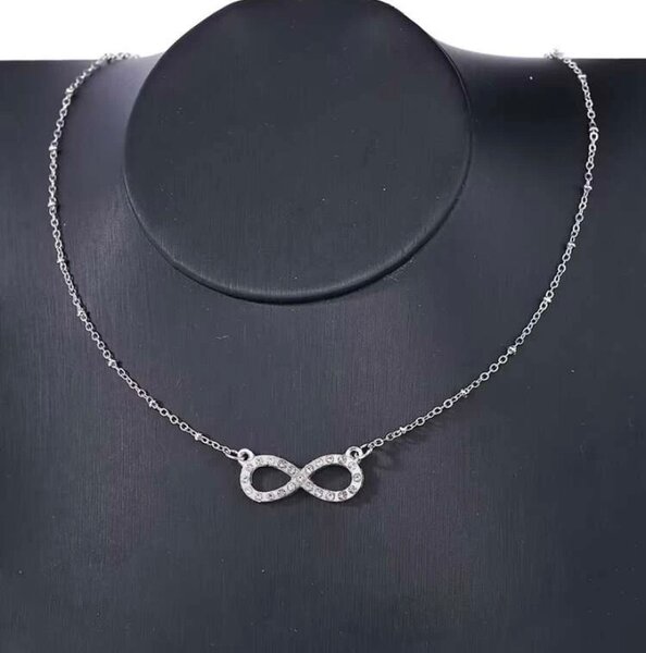 Rhinestone infinity necklace