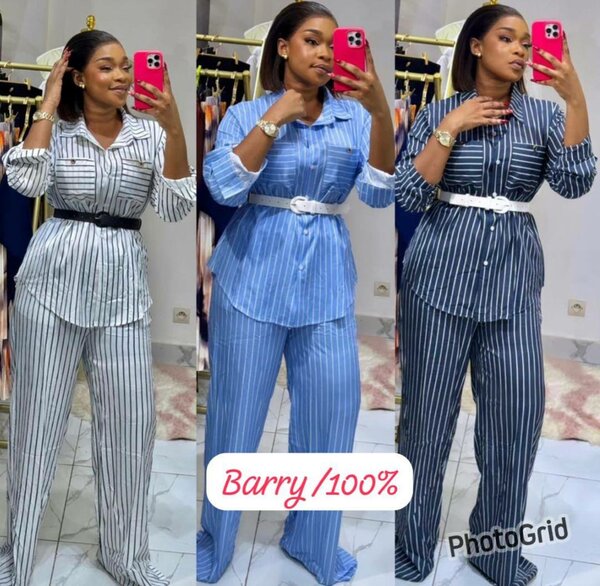 Ensemble Pantalon Rayé Femme