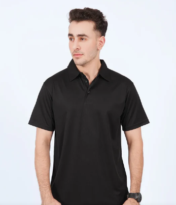 Men's T-shirt black Polo Motion top 