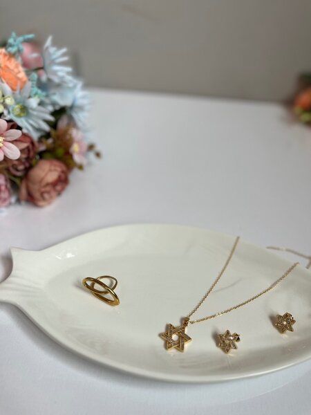 Necklace and statement ring