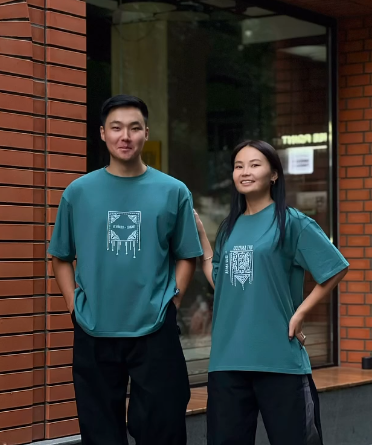 Парные футболки зеленого цвета