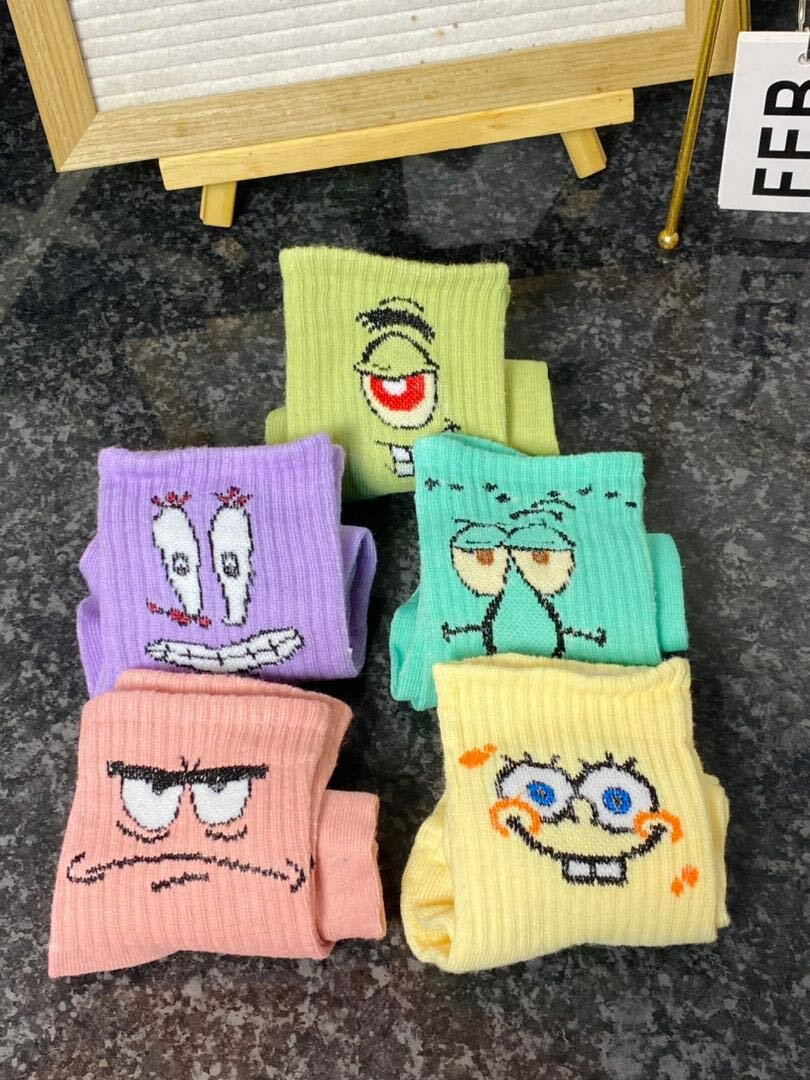 Happy socks with SpongeBob characters