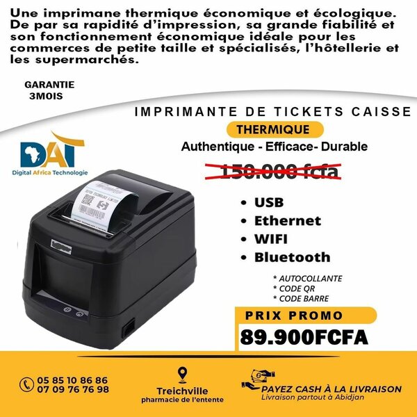TOPLINK Imprimante Thermique De Tickets Caisse
