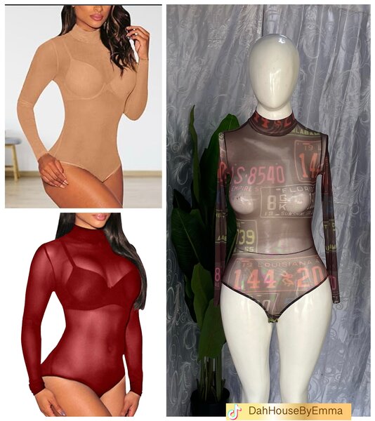 Body transparent pour femme