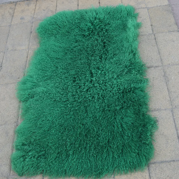 Tapis en fausse fourrure verte