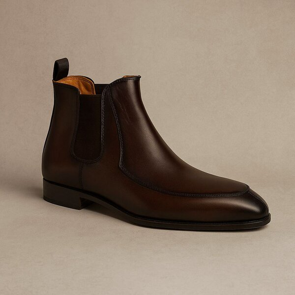 Bottines en cuir marron élégantes