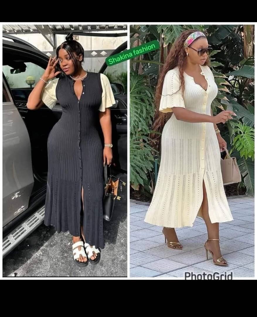 Robe longue à boutons élégante