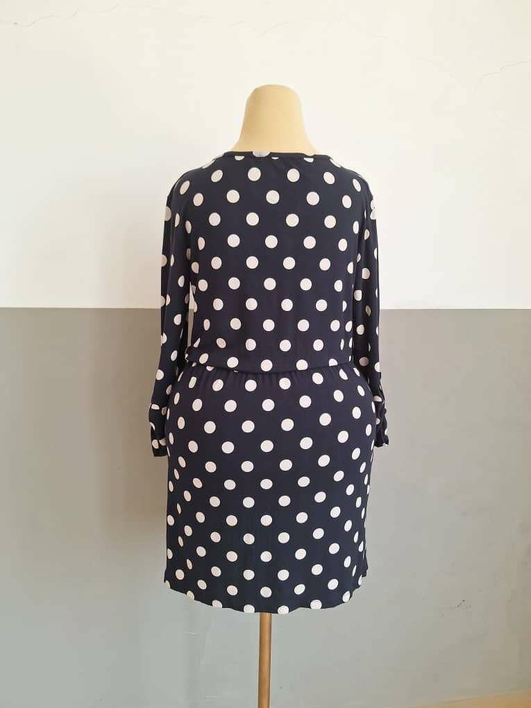 White Dotted Black Dress