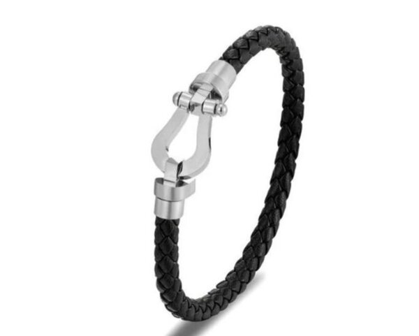Bracelet Fred noir argenté