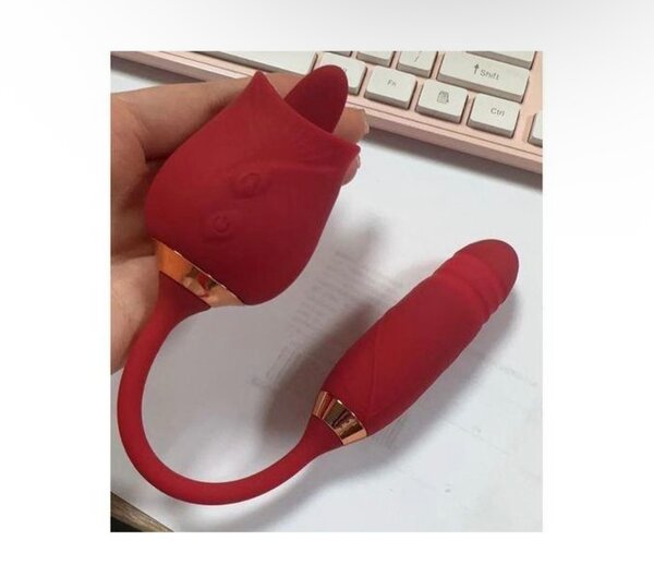 2en1 langue et gode vibrant