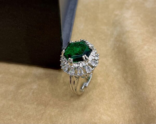 American Diamond Ring with Zircon Stone