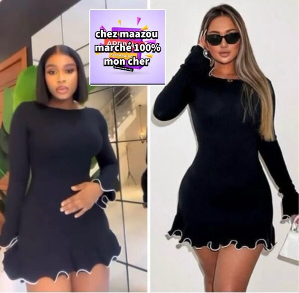 Robe noire fluide élégante