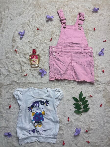 Robe salopette rose enfant