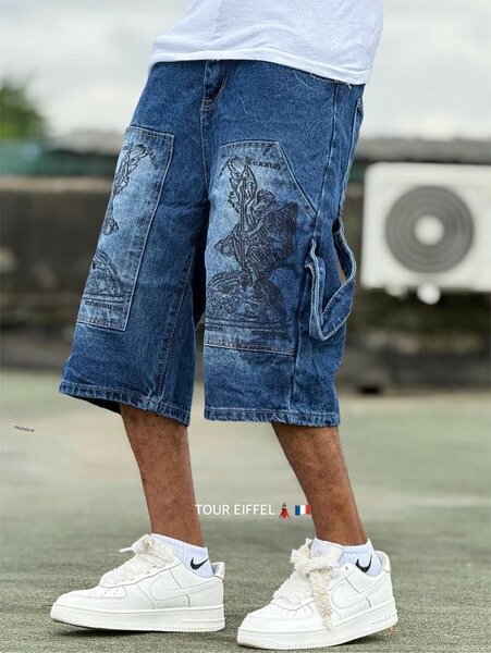 Shorts en jean imprimé tendance