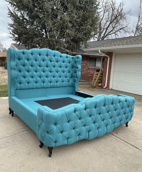 Stylish and high-quality double bed with headboard