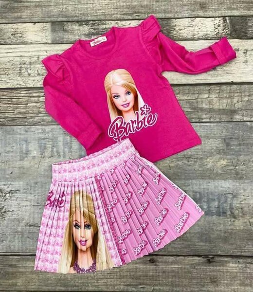 Barbie long sleeve top n skirt