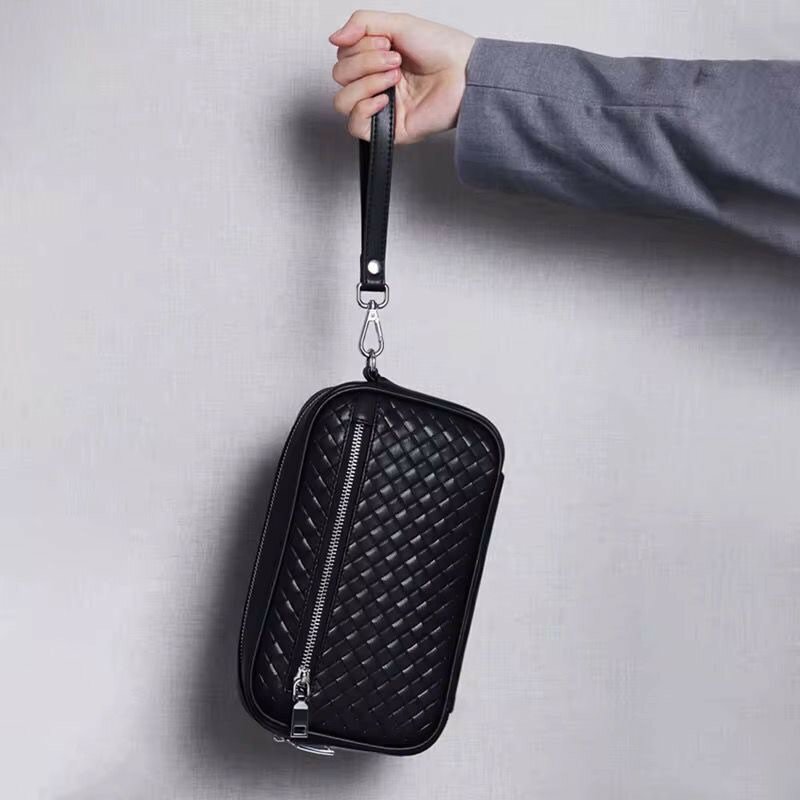 Pochette cuir antivol homme