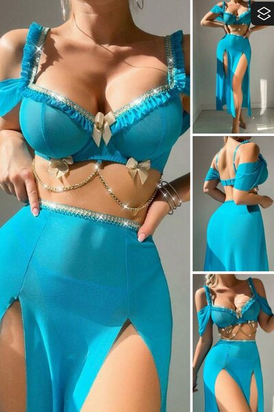 Robe de plage sexy turquoise