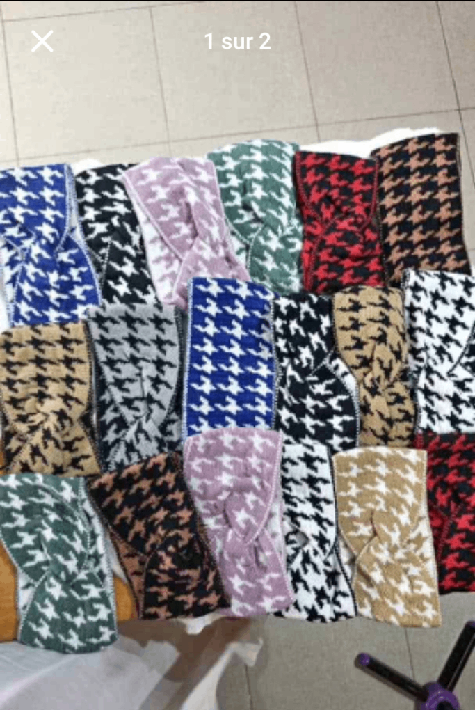 Bandeaux en tricot houndstoot.