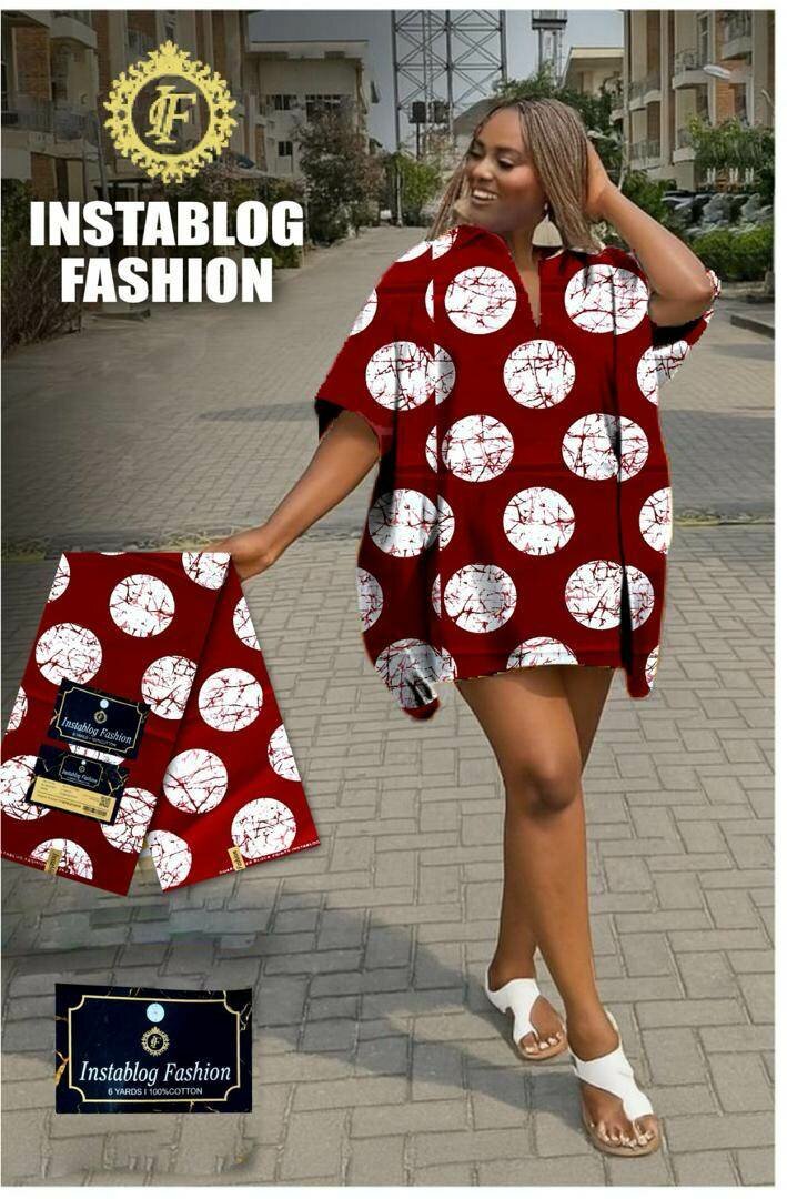 Tissu Wax Rouge Fleuri 100% Coton