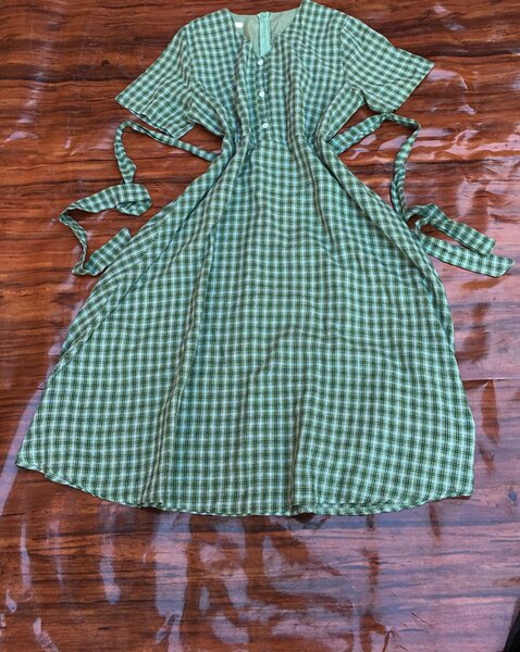 Green check dress