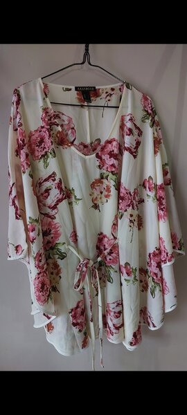 Flower Print Blouse (with string ties)