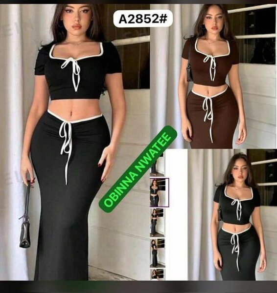 Ensemble crop top et jupe élégante