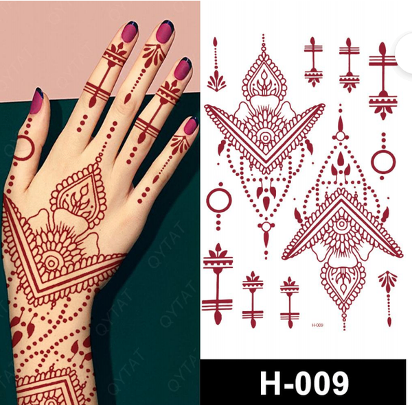 Pochoirs Tatouage Henné Main