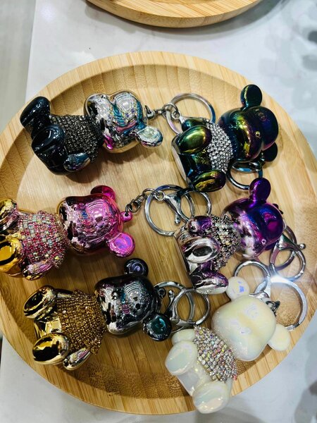Women's keychain with rhinestones