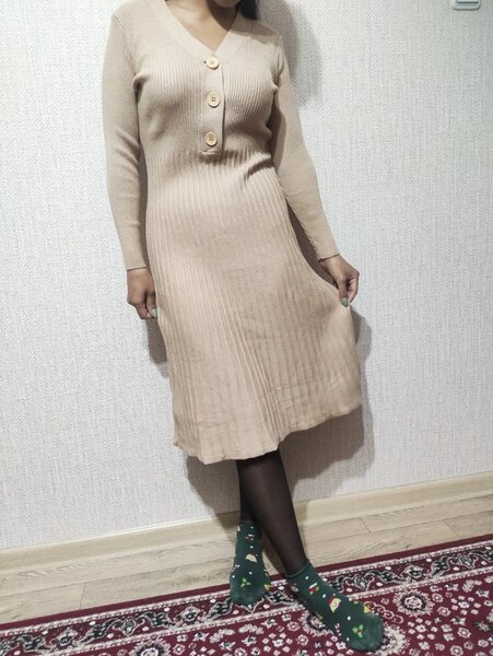 Трикотажное платье мягкое. Размер S-M