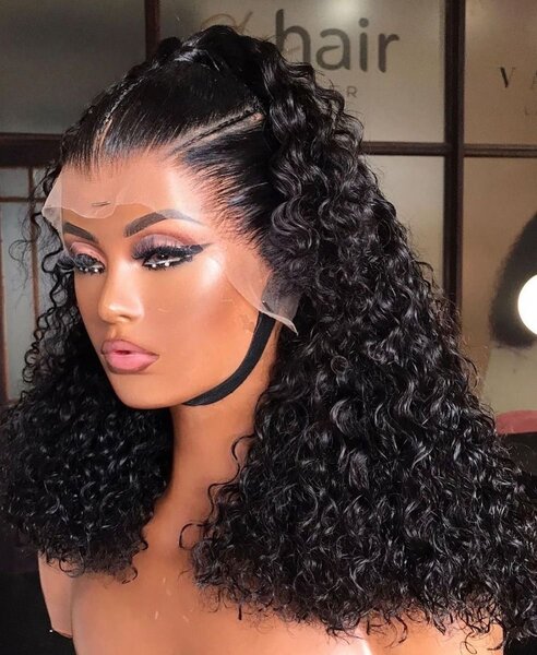 Fluffy closure bounce unit wig