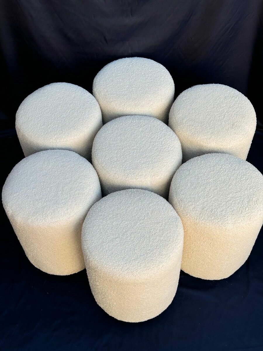 Пуфики с тканью ТЕДДИ.