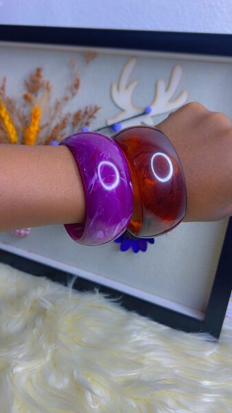 Marble acrylic bangle