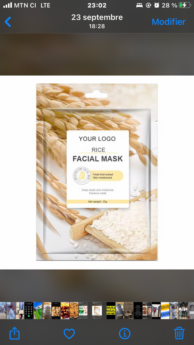 Masque Facial au Riz