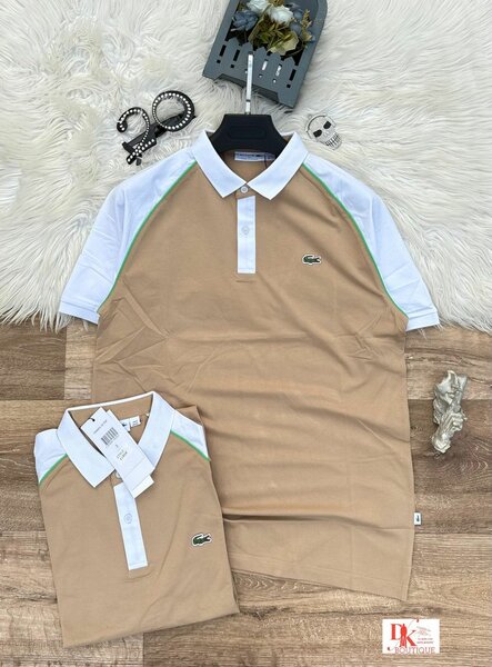 Polo Lacoste beige homme